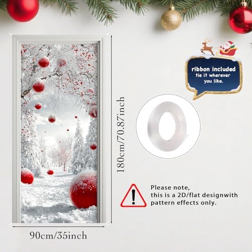 Nuxovilar Christmas Door Banner Polyester 35x70 Inches