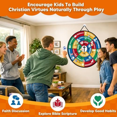 Garybank Bible Trivia Dartboard Game for Kids to Develop Biblical Virtue