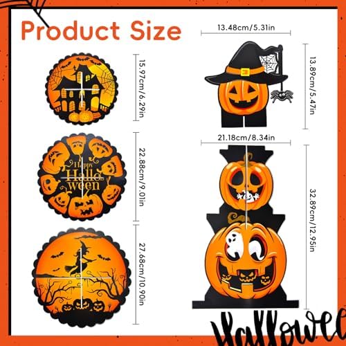 Gistome 3-Tier Halloween Cupcake Stand – Pumpkin Stack Dessert Display Holder for Spooky Party Table, Haunted House Treats, Trick-or-Treat Setup, and Halloween Decorations