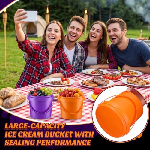 Funnymoom 20 Pack 48 oz Halloween Trick or Treat Candy Buckets for Parties