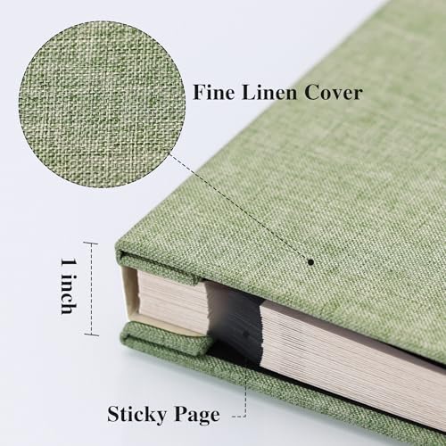Vienrose Large Photo Album Self Adhesive for 4x6 8x10 10x12 Pictures Linen Scrapbook Album DIY 40 Blank Pages with A Metallic Pen