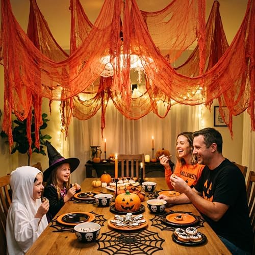 RunNico 200"x70" Large Halloween Scary Gauze, Spooky Cloth Party Decoration