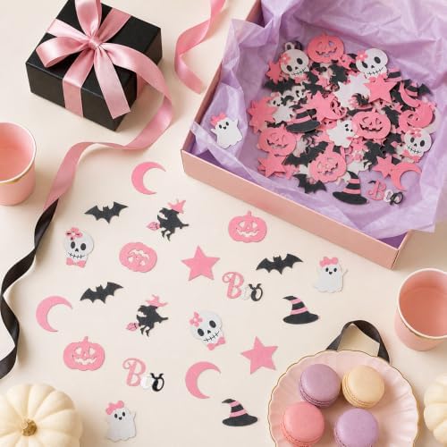 Pink Halloween Glitter Paper Confetti Party Table Scatter Birthday Decor