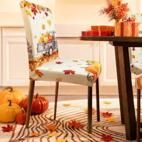 Fall Chair Covers Set of 4 Pumpkin Chair Back Covers
