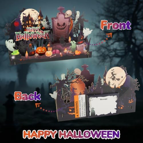 XTF2015 Halloween Card with Lights & Spooky Music, 3D Halloween Cards