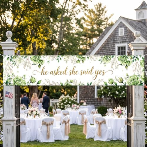 She Said Yes Banner Engagement Decorations For Engagement Wedding Party