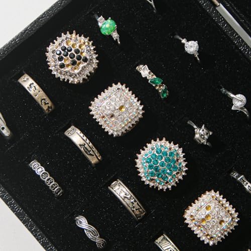 Ring Organizer Box for Jewelry,Rings Cufflinks Storage Case,Black