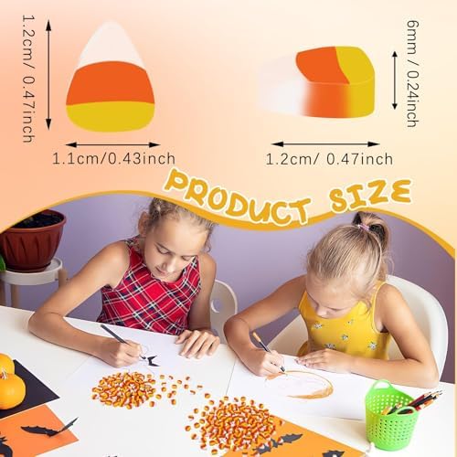 JUNEBRUSHS 150 Pcs Halloween Mini Erasers, Fake Candy Corn Erasers Bulk