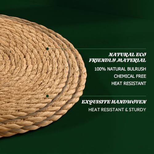 13" Round Woven Placemats Set of 24, Heat Resistant Plate Chargers
