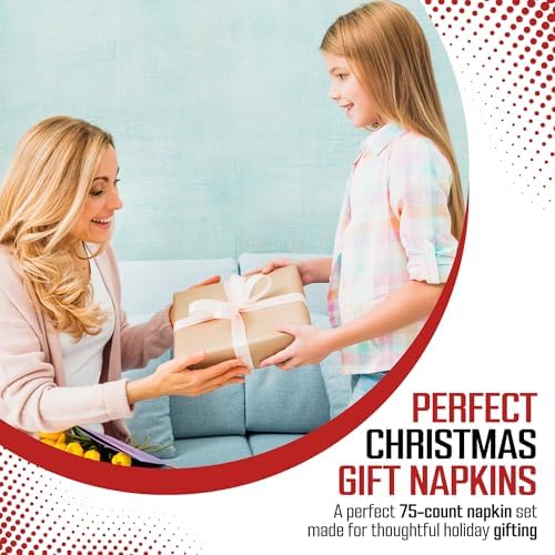Iconikal 75-Pack Disposable Paper Party Napkins Reindeer Friends of Santa