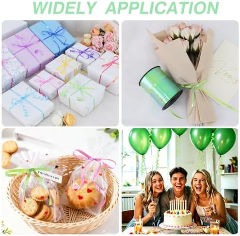 TONIFUL 500 Yards Iridescent Green Curling Ribbon Balloon String