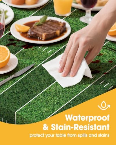 Niuara Football Plastic Table Cloth Disposable, 4 Pack, 54 x 108 in