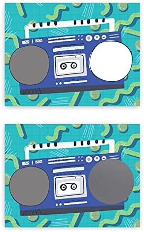 Make Your Own DIY Scratch Off ScratchNotes 20 Pack 3x4 Note Cards & Stickers 90s Boom Box