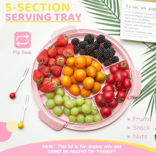 Ohuhu Cake Carrier, BPA-Free Cake Holder Storage Container Cupcake Carrier Keeper - Cake Stand with Lid 2 Handles Portable Round Two Sided Base for Cookies Nuts Fruits for 10 inch Cake Perfect Gifts