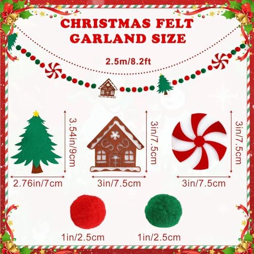 Jansun 8.2 Ft Felt Christmas Garland