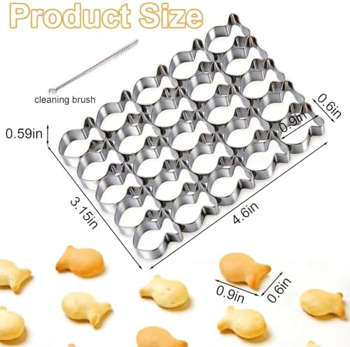AIERSA Goldfish Cracker Cutter, 25 Cavity Goldfish Cookie Cutter Mold