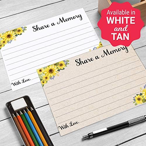 321Done Share a Memory Cards for Celebration of Life, 4x6, Tan, Sunflower