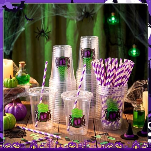 FillTouch 50 Pcs Halloween a Baby Is Brewing Baby Shower Party Cups