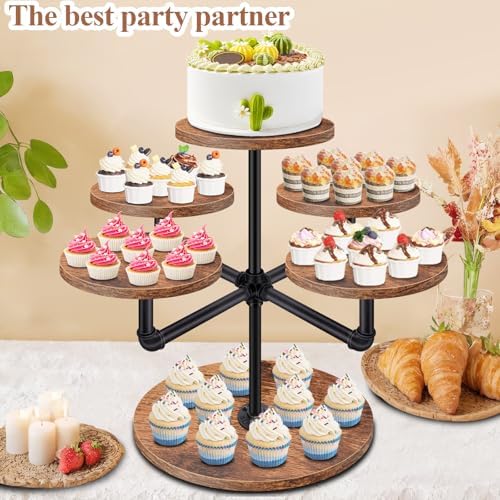 Cupcake Stand for 50 Cupcakes, 3 Tier Large Wooden Cupcake Tower