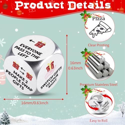 Santa Swap Gift Exchange Dice Christmas Games Dice Stocking Stuffers