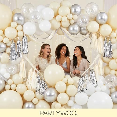 PartyWoo Pastel Yellow Balloons 140pcs Light Pale Yellow Different Sizes