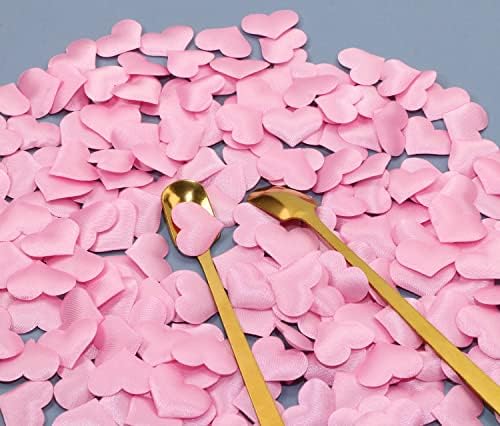 ONLYKXY 200Pcs Sponge Confetti Flower Decor Heart Shape Petals Table Wedding Decoration Glitter Scatter for Wedding Party Valentine's Day Scatter Ponge Petal Confetti (Pink)