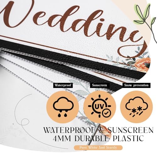 Wenqik 10 Pcs Fall Wedding This Way Directional Parking Signs Rustic Floral