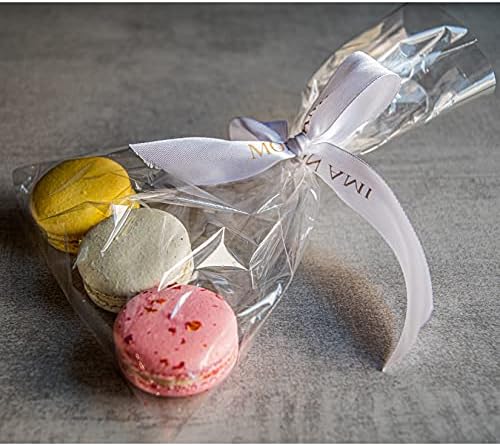 Yotelab Cellophane Treat Bags, 7x14 In Cellophane Bags With Ties, 100 Pcs