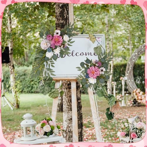 Wedding Arch Decorations 2 Pack, Reusable Artificial Hanging Flowers