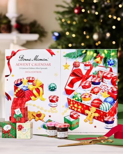 Bonne Maman 2026 Limited Edition Advent Calendar, 24 Mini Spreads