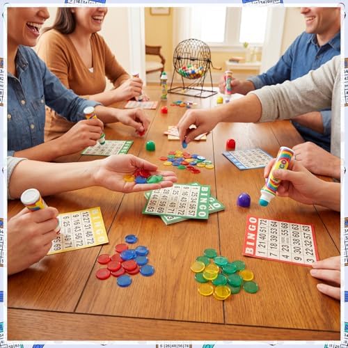 Harloon 1000 Sheets Disposable Bingo Game Cards, Multicolor