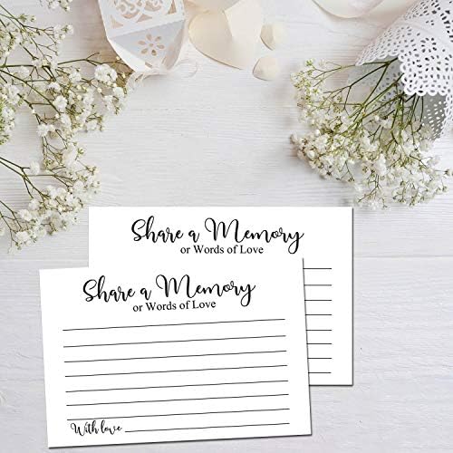 Share a Memory Cards, Funeral Guest Book, Memory Card for Celebration of Life, Graduation, Wedding, Retirement, Going Away Party, Pack of 50, 4x6 Inch