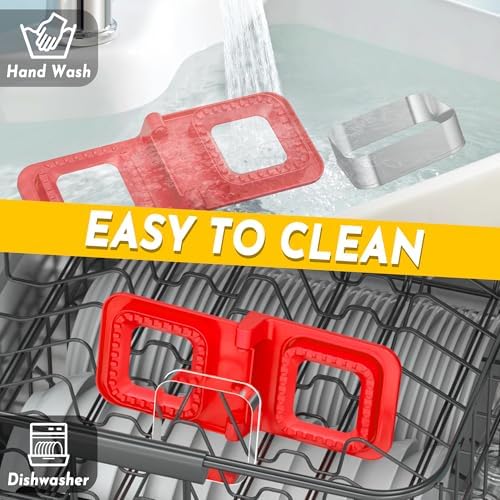 HiYZ Sandwich Cutter and Sealer - Square Stainless Steel Decruster Sandwich Maker - Peanut Butter and Jelly Crustless Sandwich Bread Pancake Maker Cookie Cutter for Kids Children Boys Girls Red