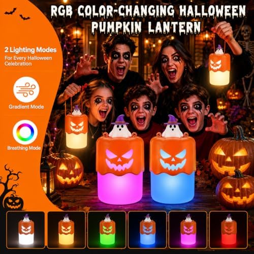 Rechargeable Halloween Pumpkin Lantern Light Collapsible Jack O Lantern