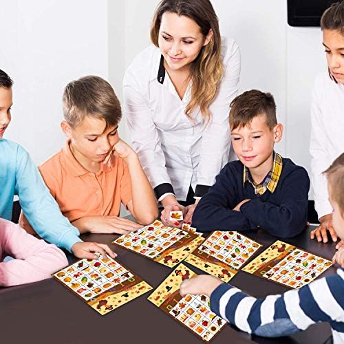 Fall Bingo Game for Kids - Thanksgiving Party Activities for 24 Players