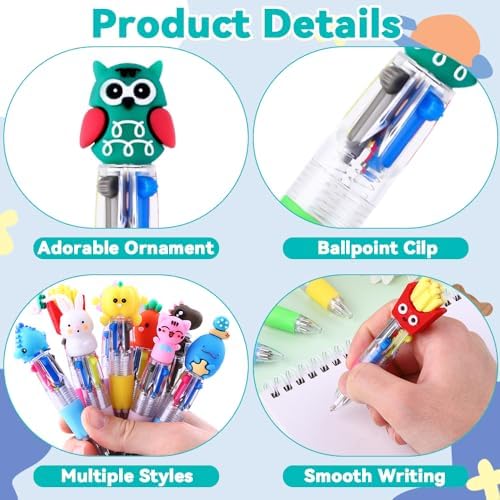 28PCS Fun Pens Cute Multicolor Pens 4-in-1 for Party Favors Gifts Kids