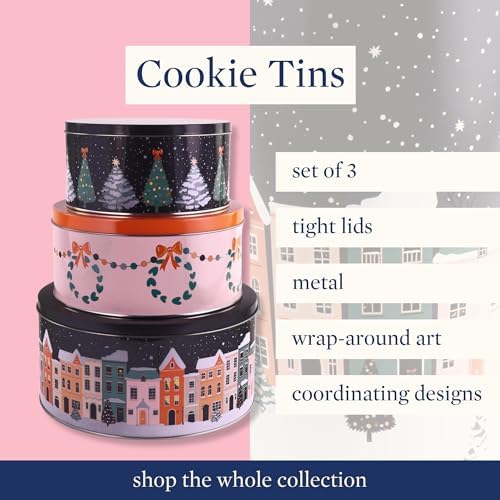 Steel Mill & Co. Round Cookie Tin Set of 3, Twas the Night Before Christmas