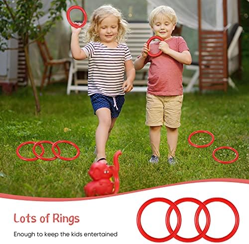 Meooeck 48 Pcs Ring Toss Rings 2.9" Red Plastic Carnival Party Game