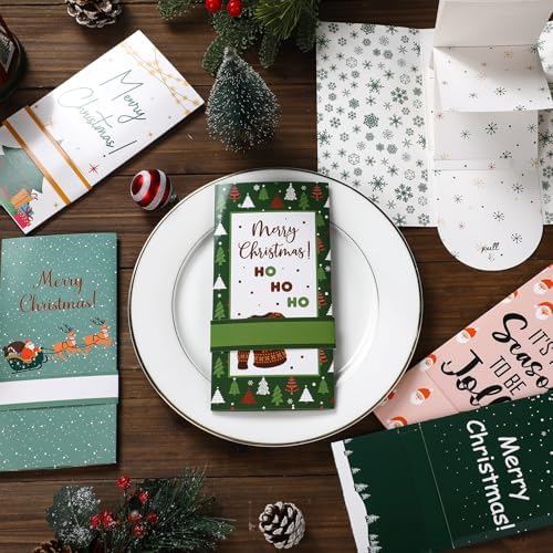 Chivertion 6 Pcs Handmade Waterfall Christmas Gift Card Booklet