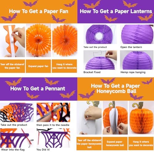 Orange Black & Purple Halloween Party Decorations