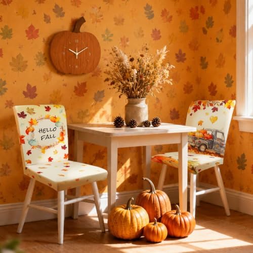Fall Chair Covers Set of 4 Pumpkin Chair Back Covers