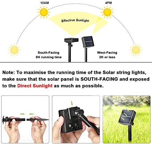 Brizled Solar Fairy Lights Outdoor, 2 Pack 200 LED 66FT Solar String Lights