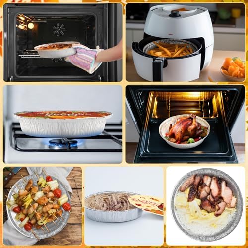 40Sets Thanksgiving Leftover Containers with Lids Thanksgiving to Go Food Container Fall Aluminum Foil Storage Pans Disposable Leftover for Party Baking Roasting Meal Prep Holiday BBQ Table Decoration