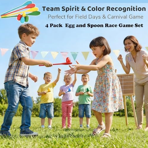 2-in-1 Outdoor Giant Tic Tac Toe Bean Bag Toss Games for Kids Adults Egg Spoon Relay Race Game, 4X4FT Large Lawn Yard Games Backyard Outside Family Reunion Birthday Party Field Day Outdoor Fun Games