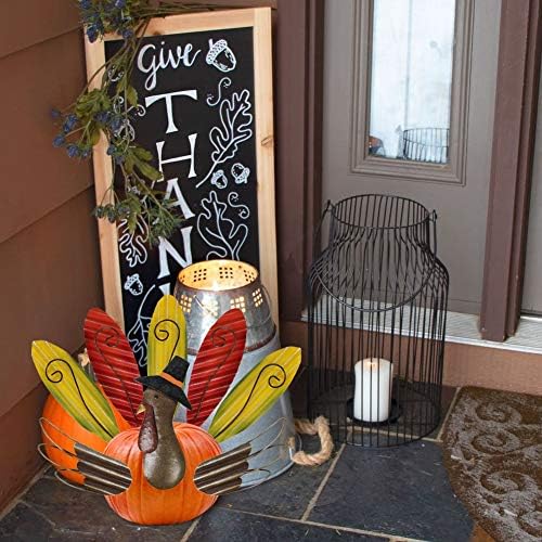 FORUP Pumpkin Turkey Making Kit, Metal Thanksgiving DIY Pumpkin, Poke into Pumpkin, Thanksgiving Pumpkin Decoration for Autumn Fall Thanksgiving Harvest Home Décor