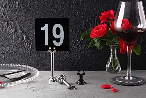 New Star Foodservice Triton Harp Clip Style Place Card / Table Number Holder, 1.5 Inch, Silver, Set of 12