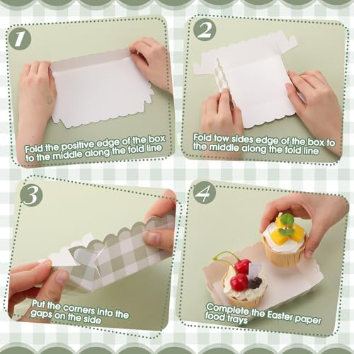 Funnymoom 100 Pcs Sage Green Gingham Paper Food Trays Green White Checkered Serving Trays Disposable Hot Dog Nacho Boat for Fresh off The Market Bridal Shower Decorations Birthday Party Supplies