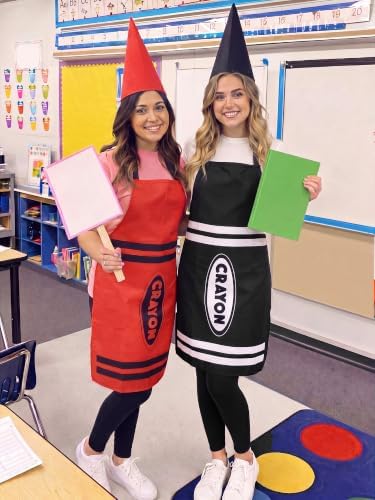 Teenyyou Crayon Costume with Apron and Cone Hat Adult