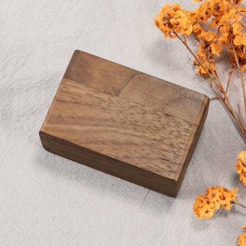 Wooden Engagement Ring Box for Proposal Slim Pocket Size Ring Case