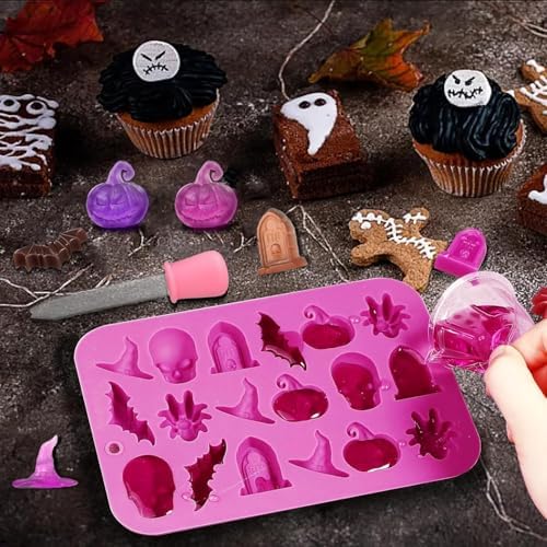2pcs Halloween Silicone Mould 3D Chocolates Candy Gummy Molds